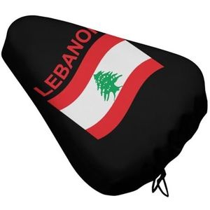 Vlag van Libanon Waterdichte Bike Seat Cover Fietsen Seat Kussen Cover Met Trekkoord Wasbare Protector