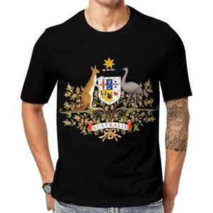 Coat Arms of Australia Grafisch T-shirt voor heren met korte mouwen ronde hals print casual T-shirt L