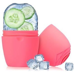 Evmliy Ijsroller voor gezicht, siliconen ijsroller gezichtsvorm om de huid op te fleuren en de natuurlijke glans te verbeteren, herbruikbare ijsroller voor gezichts- en oogwallen, gezichtsroller