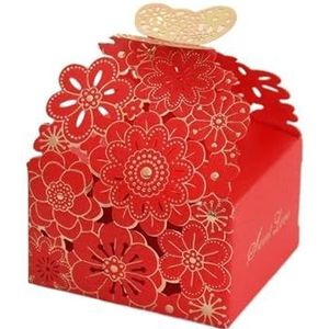 Bruiloft snoep dozen 20 stuks bruiloft gunsten snoep dozen vlinder chocolade geschenk verpakking doos voor gasten verjaardagsfeestje decor benodigdheden (kleur: rood, maat: 20 stuks)