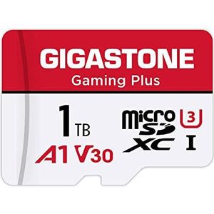 GIGASTONE 1 TB geheugenkaart, Gaming Plus-serie, snelheid tot 150/120 MB/s, voor Nintendo Switch, Steam Deck, gameconsole, 4K video A1 V30 U3 MicroSDXC met SD-adapter.