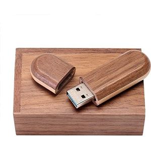 HOZYALE USB-stick, tweekleurig hout, USB 3.0, flashdrive, 32 GB, gegevensopslag, geheugenstick met houten doos