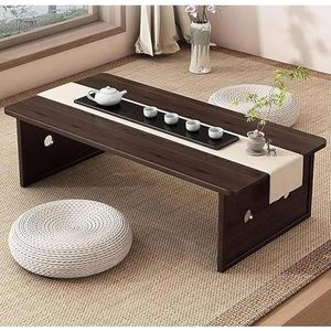 Massief houten salontafel Japanse lage tafel Afgeronde hoek Design altaartafel voor meditatie voor woonkamer, eetkamer, thee