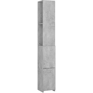 vidaXL Badkamerkast 25x26,5x170 cm bewerkt hout betongrijs