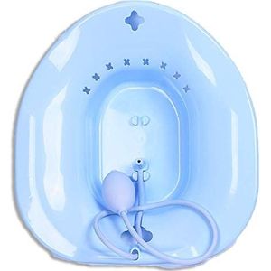 Sitz-bad voor toilet aambeien - MissZM, voor postpartum zwangere vrouwen of aambeien, niet-opvouwbare hangende opslag, grote capaciteit privéverzorging wassen anti-overloop toiletbril (blauw met