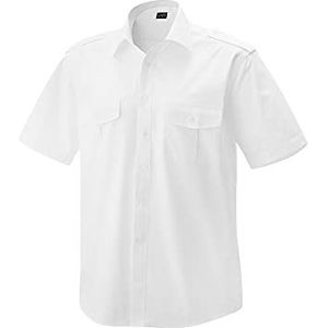 EXNER Pilotenhemd met halve mouwen, met schouderklep, in 4 kleuren, wit, 41-42
