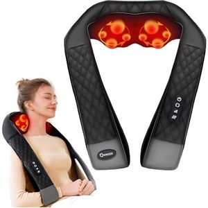 Nekmassageapparaat met Warme, 2025 Verbeterde 4D Shiatsu-massage, Vermoeidheid verminderen, Stress verlichten, Pijn verlichten, Schouder, Rug, Been, Cadeaus voor Vrouw Man Vaderdag cadeau