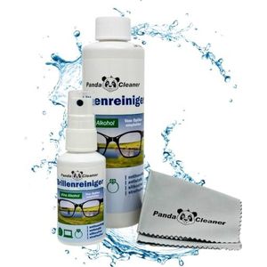 PandaCleaner - Brillenreiniger - 50 ml Spray + 250 ml Navulfles - Zonder Alcohol - Streepvrije Reiniging
