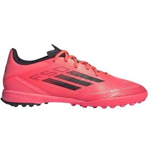 adidas Unisex F50 League Turf Sneaker, Turbo/Aurora Black/Platin Metallic, 7 US Men