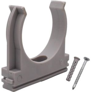 SKIR'CO (10 stuks) Pijpklemmen, Plastic Klemmen voor 50 mm Buizen, U Type Pijpklem, Slanghangers, Tubing Grijze Clips