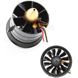 IWBR 64mm 70MM 90MM 120MM 12 Blades Ducted Fan System EDF for Jet Vliegtuig Met Borstelloze motor RC Vliegtuig EDF RC Helicopter (Size : 70MM 4S 2600KV)