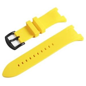 LUGEMA Horlogeband Band Horlogeband 31mm Rubber Compatibel Met Armani Exchange ARAX1803 AX1802 AX1050 (Color : Yellow Black Buckle, Size : 31mm)