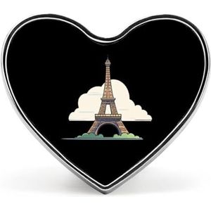 Eiffeltoren Print Pin Badge Hartvormige Identiteit Pins Broches Knop Badges Voor Hoeden Jassen Decor
