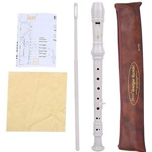 Children Flute, 8 Hole Baroque Clarinet Flute with Cleaning Tool and Storage Bag for Kids Children Practice(White)
