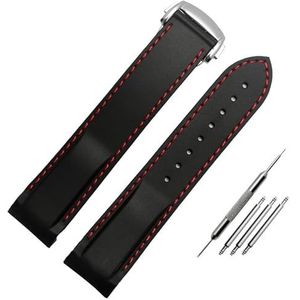 OFWAX 20mm 22mm Gebogen interface Rubber Siliconen Horlogebanden Voor Omega Seamaster 300 Speedmaster Strap Horlogebanden, 22mm, Agaat