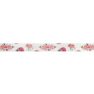 10 Yard 5/8"" 15mm Uil Leopard Rose Flower Cherry Print Foldover Elastic Spandex Band Dress Naaien Trim-Rose Flower