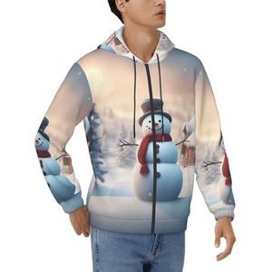Unkhtt Merry Christmas Leuke Sneeuwman Print Mannen Hoodie Sweatshirt Voor Casual Wear Ademend Sportkleding Trui Hooded, Zwart, S