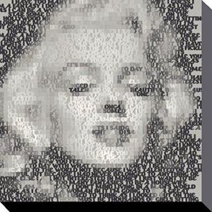 1art1 Marilyn Monroe Poster Kunstdruk Op Canvas Icon, Mike Edwards Muurschildering Print XXL Op Brancard | Afbeelding Affiche 80x80 cm