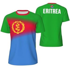 Sport Mesh T-Shirt Eritrea Vlag voor Running Bike Voetbal Tennis Voetbal Fitness Tees 3D Gedrukt, Meerkleurig, 3XL