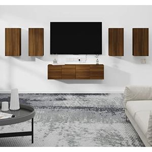 DIGBYS Meubels-sets-6-delige tv-kast Set Bruin Eiken Engineered Hout