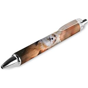 Rode vos wil boom balpen intrekbare kantoorpennen zakelijk werk bruiloft pennen cadeau 1 stuks