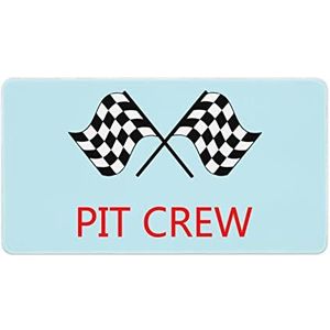 Racing Car Pit Crew Geruite Vlag Print Bureau Pad Protector Muismatten Kantoor Tafel Mat Grote Muismat Antislip Laptop Pad