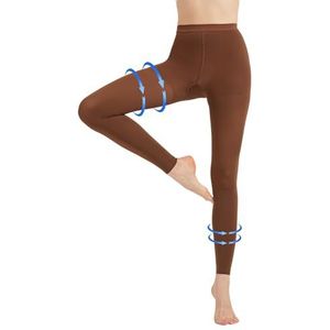 AMZAM® Medische compressiepanty voor dames en heren, 20-30 mmHg gegradueerde compressie-legging, ondoorzichtige voetloze taille, hoge compressiekousen voor oedeem, spataderen, postoperatie, bruin, M