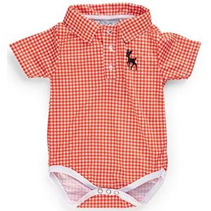 Joshua Klederdrachtbody voor baby's en kinderen, geruit, met kraag en borduursel, korte mouwen, voor jongens en meisjes, rood/wit, 86-92