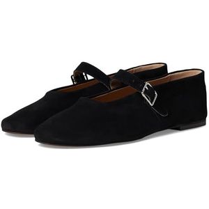 Steve Madden Dreaming Ballet Flat voor dames, Zwart Suede, 37 EU