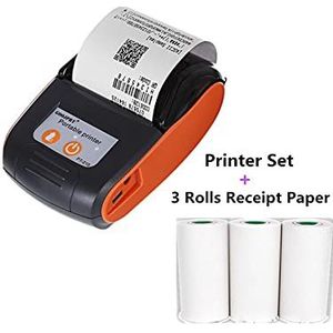 Handheld Inkjet -printer Mini Pocket Draadloze Thermische Ontvangstprinter Bluetooth-compatibele inktleer Bill Machine Printers Mobiele telefoon Printer Case Paper Niet gemakkelijk te vervagen(Nero)