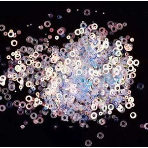 10g kristal transparant PVC losse pailletten ster bloem glitter pailetten voor nail art manicure naaien bruiloft decor confetti-dubbele cirkel