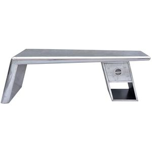Dynamic24 Salontafel Airman aluminium bijzettafel houten tafel woonkamer tafel