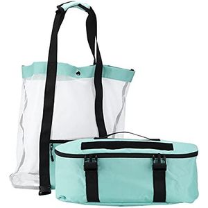 Tote tas, groot formaat strand handtas buiten afneembaar gaas voor reizen voor vakantie(40 * 23 * 9cm-groente)