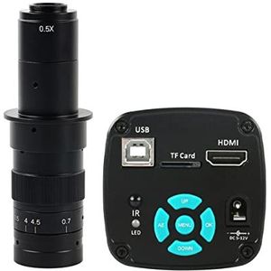 Smicroscoop Accessoires Voor Volwassenen Industriële Video Microscoop Camera 180X 300X 200X 500X 100X C Mount Lens 56 LED Ring Light Microscoop (Kleur: Met 180x lens)