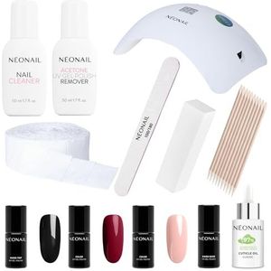 NÉONAIL Starter Set met LED Lamp 22W/48 – 4x UV Nagellak 7,2 ml – LED UV Lamp – Manicureset – Starterset met Lamp – Sets – Nagellakset – Kleuren – Manicure – Nagelset