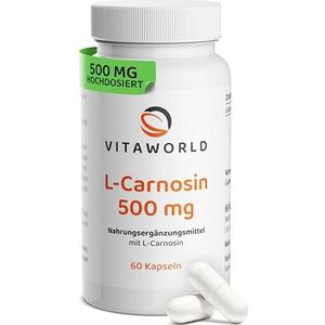 vitworld L-carnosine 500 mg, natuurlijke lichaamseigen stof, 60 capsules