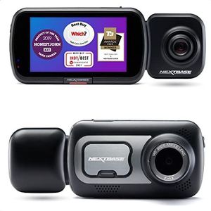 Nextbase 522GW Dashcam Draadloze Voor- en Achtercamera - 1440p/30fps IHD-opname in Auto - Dubbele kijkhoek van 140° (6-baans) – Mini & Draadloze achtercamera, Parkeermodus, Wifi, GPS, Stembesturing
