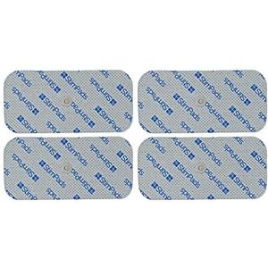 StimPads® TENS/EMS Elektroden – 4 stuks 50x100 mm Snap Pads (3,5 mm knop) – Herbruikbare Vervangingselektroden – Voor Pijnverlichting, Revalidatie & Spierstimulatie