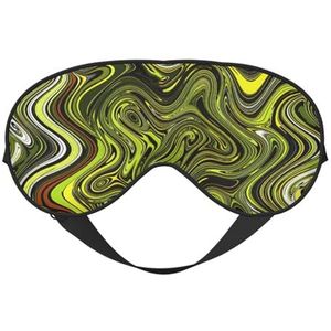 Abstracte groene slangendruk voor alle gelegenheden slaapmasker met dubbelzijdige verstelbare riem, perfect voor ploegendiensten en reizen