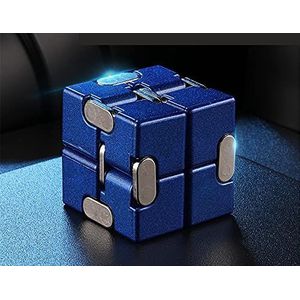 Infinity Cube Pure Alloy Mini Vingertop Kubus Puzzels Speelgoed, voor Stress Relief Fidget Anti Angst Stress voor Kinderen Volwassen, Killing Time,Blue