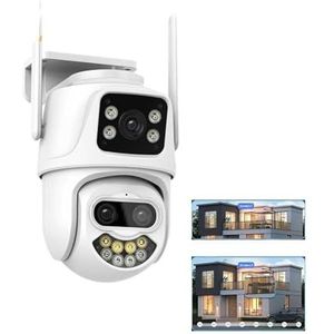 Bewakingscamera, 9MP Camera Buiten 8X Zoom Drie Lens Dual Screen Audio Home Security PTZ Camera Auto Tracking CCTV Video Surveillance(3 Lens Camera)