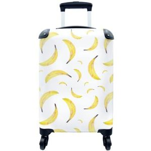 MuchoWow® Koffer - Bananen - Vruchten - Geel - Past binnen 55x40x20 cm en 55x35x25 cm - Handbagage - Trolley - Fotokoffer - Cabin Size - Print