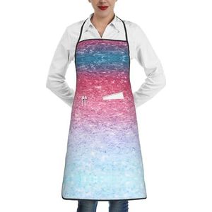 ZhaoYuGoods Griekenland Kaart Schorten met zakken voor Vrouwen, Stijlvolle Kookschorten voor Keuken Tuinieren Salon, Ideale Print Schort, Blauw Roze en Paars Pastel Kleuren, Eén maat
