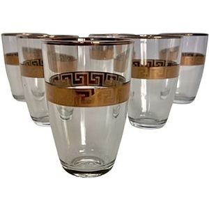 Bavary Latte macchiato-glazen, koffieglazen, cappuccinoglas, transparant, 250 ml, serviesset voor 6 personen, meander Medusa, 6 stuks