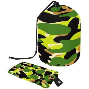 Toilettas met trekkoord, camouflage, militaire groene vatvormige waszak, cosmetische tassen, reismake-up organizer zakje + kleine tas, Meerkleurig, 9.9x6.9in/25.2x17.6cm;6x3.5in/15.2x8.8cm, Toilettas