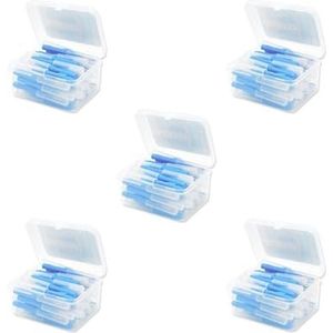 5 Set 40 Stuks Interdentale Borstel Floss Push-Pull Plastic Tanden Borstels Handheld Indoor Mondhygiëne Tool Huishoudelijke Blauw 1.0mm