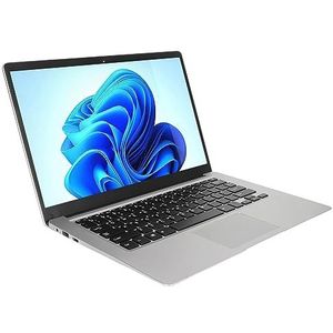 14,1 Inch Laptop, voor Celeron J4105 Processor Ultradunne IPS HD-scherm Laptopcomputer voor Kantoor voor Bedrijven (EU-stekker)