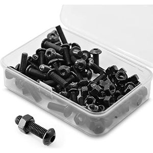 M5 x 16 mm Lenskopschroeven met Binnenzeskant en Moeren - Koolstofstaal 10,9 - Set van 50