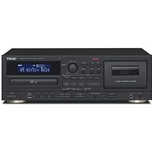 Teac AD-850-SE CD-speler & cassettespeler met USB-opname en weergave (microfooningang, echo-effect, karaoke-compatibel, digitaal-analoog-conversie), zwart