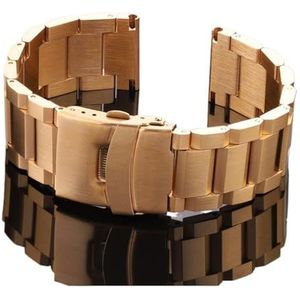 LQXHZ Horlogeband van roestvrij staal, armband voor dames en heren, metalen armband, schakelarmband, 18 mm, 20 mm, 22 mm, 24 mm, accessoires zilver, roségoud, zwart, 22mm, Agaat
